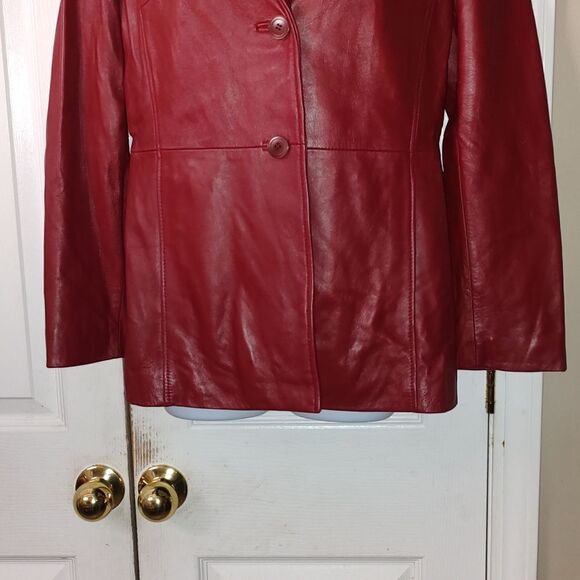 Valerie Stevens red 100% geniune leather jacket  Sz S - Picture 2 of 8